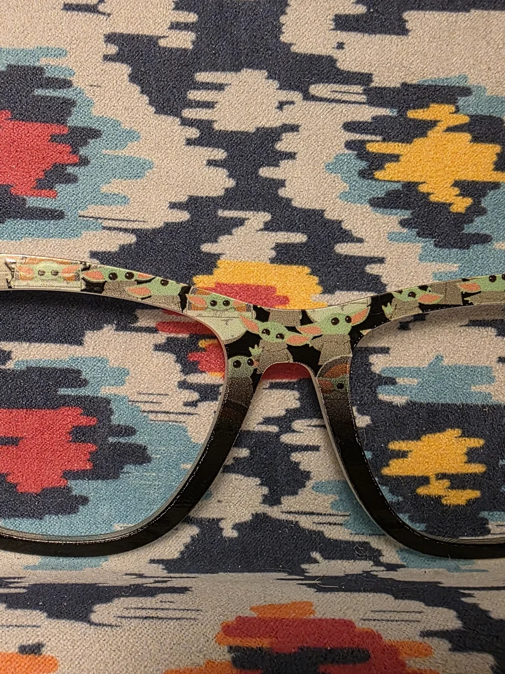 Cute Baby Yoda Print Eyeglass Frames in Black & Green